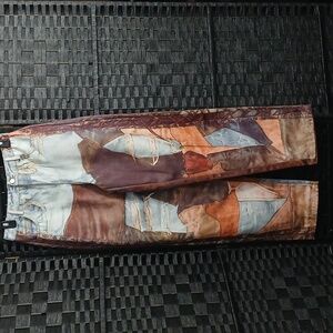 NWT Micas Color Block Button Wide Leg Trousers Size S